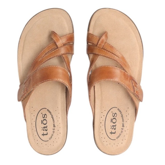 Taos Tan Leather Perfect Flip Flip Sandals - Picture 2 of 12
